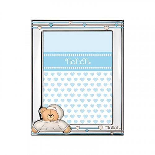 Nanán Cornice Argento Tato azzurro 130x180mm