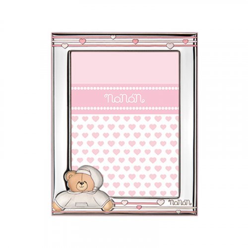 Nanán Cornice Argento Tato rosa 90x130mm Prezzo Ridotto
