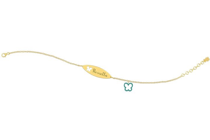 Nanán Bracciale con Targhetta - Charms farfalla azzurra