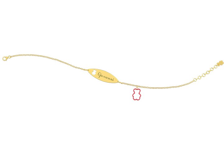 Nanán Bracciale con Targhetta - Charms orsetto rosso Online