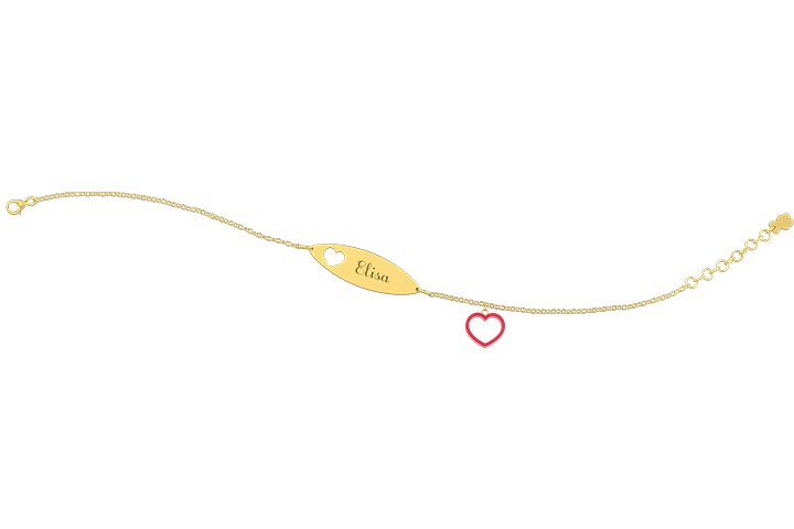 Nanán Bracciale con Targhetta - Charms cuore rossa Hotsell