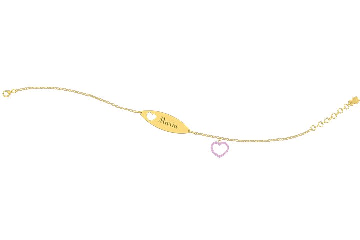 Nanán Bracciale con Targhetta - Charms cuore rosa Vendita Calda