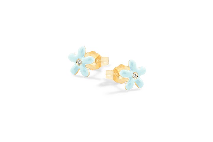 Nanán Orecchini Margherite Azzurre Argento Nuova