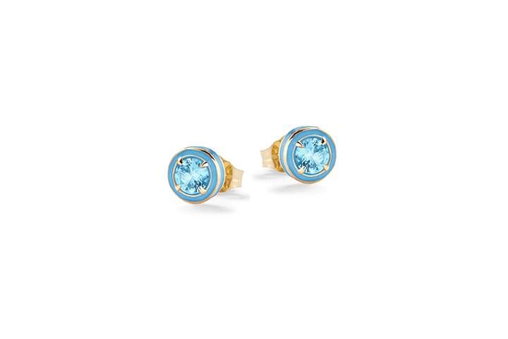 Nanán Orecchini Pietra Brillante Azzurra Argento