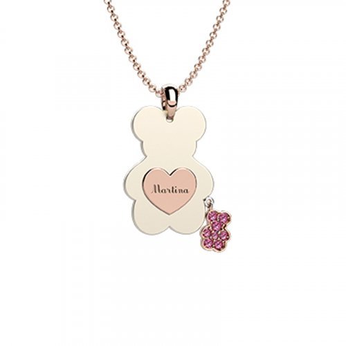 Nanán Pendente Orso Ceramica-Oro 9Kt Rosa Smaltimento dello stoccaggio