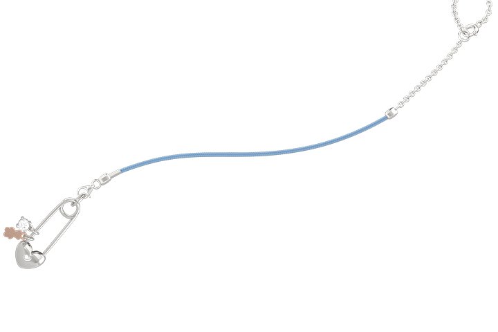 Nanán Spilla Portaciuccio con cordino azzurro - Ag 925 Online Outlet