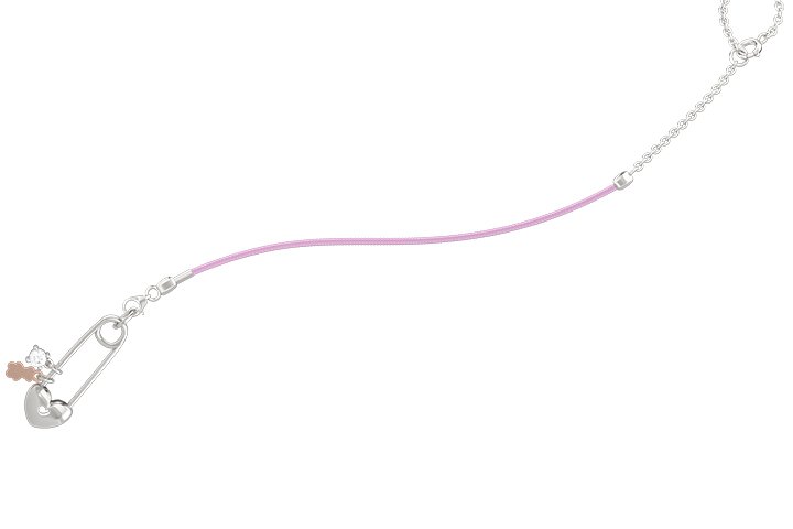Nanán Spilla Portaciuccio con cordino rosa - Ag 925 Offerta temporanea