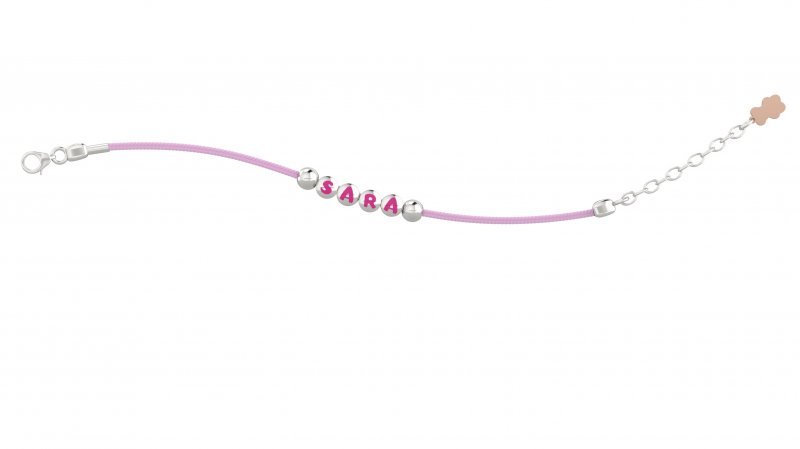 Nanán Spilla Portaciuccio con cordino rosa - Ag 925 Offerta temporanea