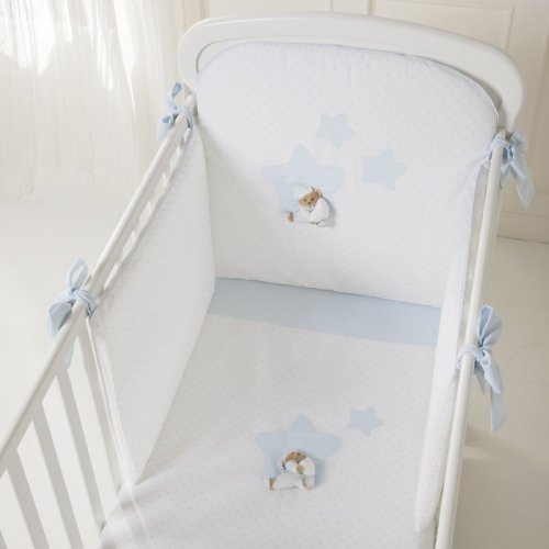 Nanán Set Piumone e Paracolpi 4pz Puccio Star Azzurro Consegna Veloce