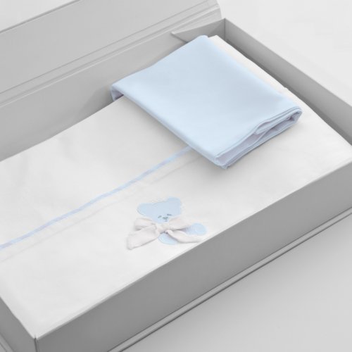 Nanán Gift Promo: Set Lenzuola carrozzina + Copertina carrozzina AZZURRO Sottocosto