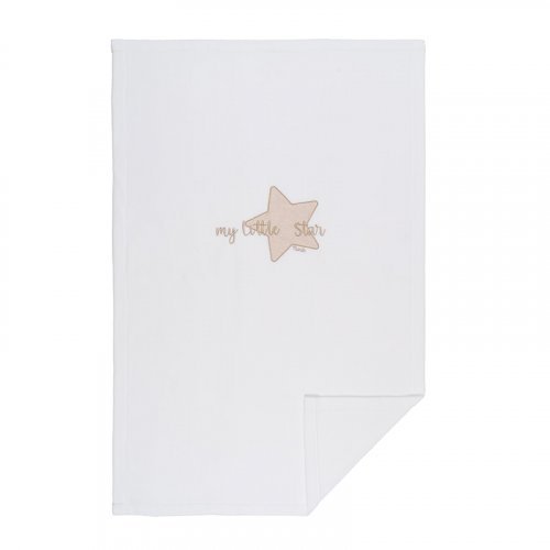 Nanán Coperta letto in pile "My little star" con ricamo beige Flash Sale