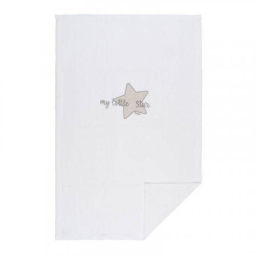 Nanán Coperta letto in pile "My little star" con ricamo grigio Fornitura limitata