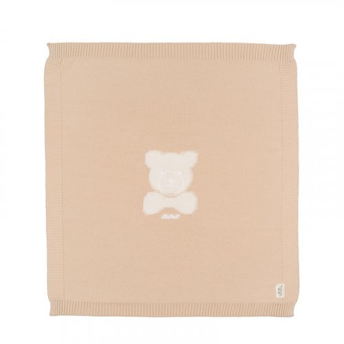 Nanán Coperta in filo beige con orso Vendita calda