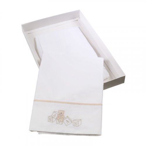 Nanán Set Lenzuola Carrozzina 3 Pz Dadini Bianco Offerta settimanale