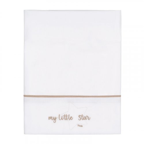 Nanán Set lenzuola carrozzina "My little star" ricamo beige Ultimi tre giorni