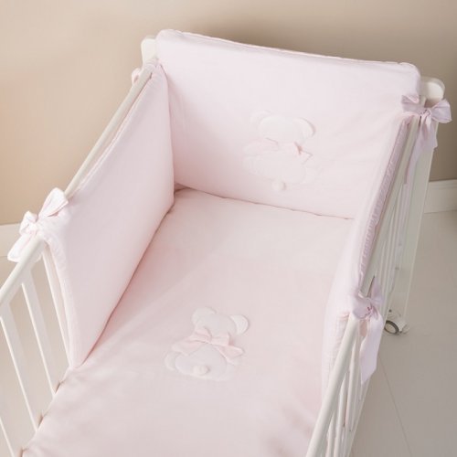 Nanán Set Piumone e Paracolpi 4pz Fiocco Rosa Trasporto libero internazionale