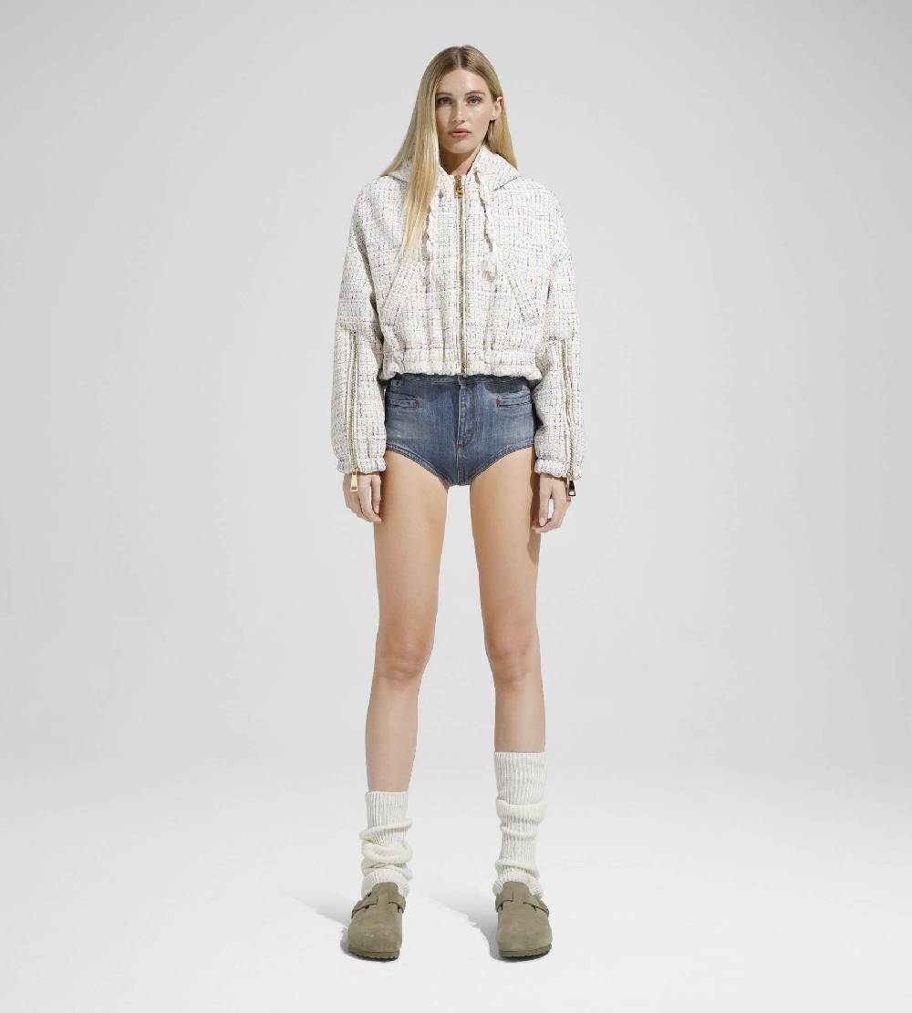 Khrisjoy KHRIS CROP WINDBREAKER TWEED PASTEL COLORS Ultimi due giorni