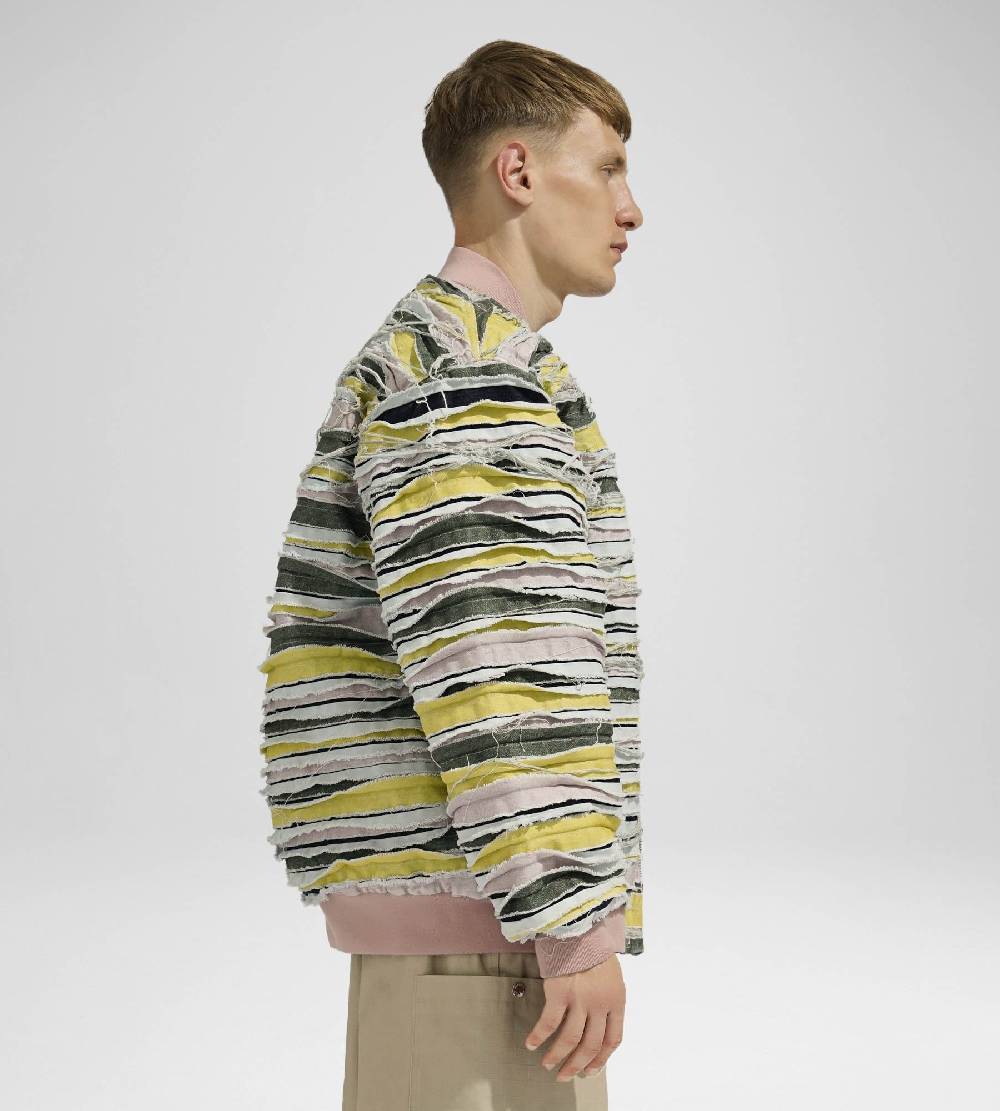 Khrisjoy BOMBER DENIM STRIPES MULTICOLOR DENIM Esporta salva
