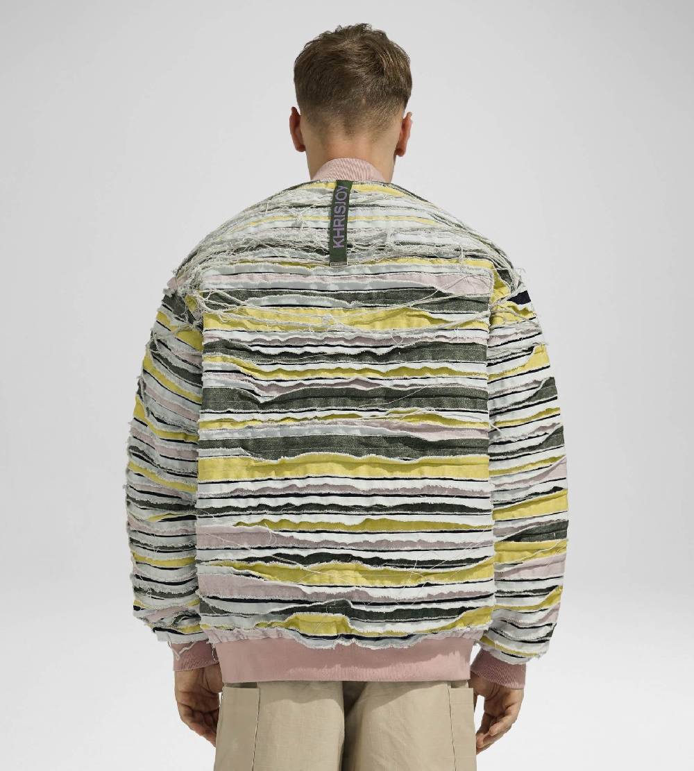 Khrisjoy BOMBER DENIM STRIPES MULTICOLOR DENIM Esporta salva