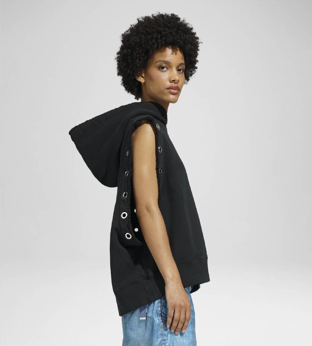 Khrisjoy HOODIE VEST EYELETS BLACK Vendite Flash