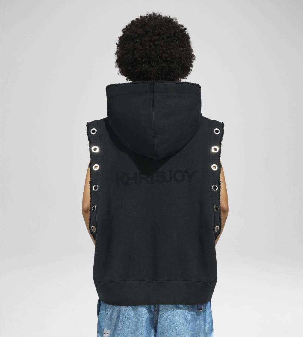 Khrisjoy HOODIE VEST EYELETS BLACK Vendite Flash