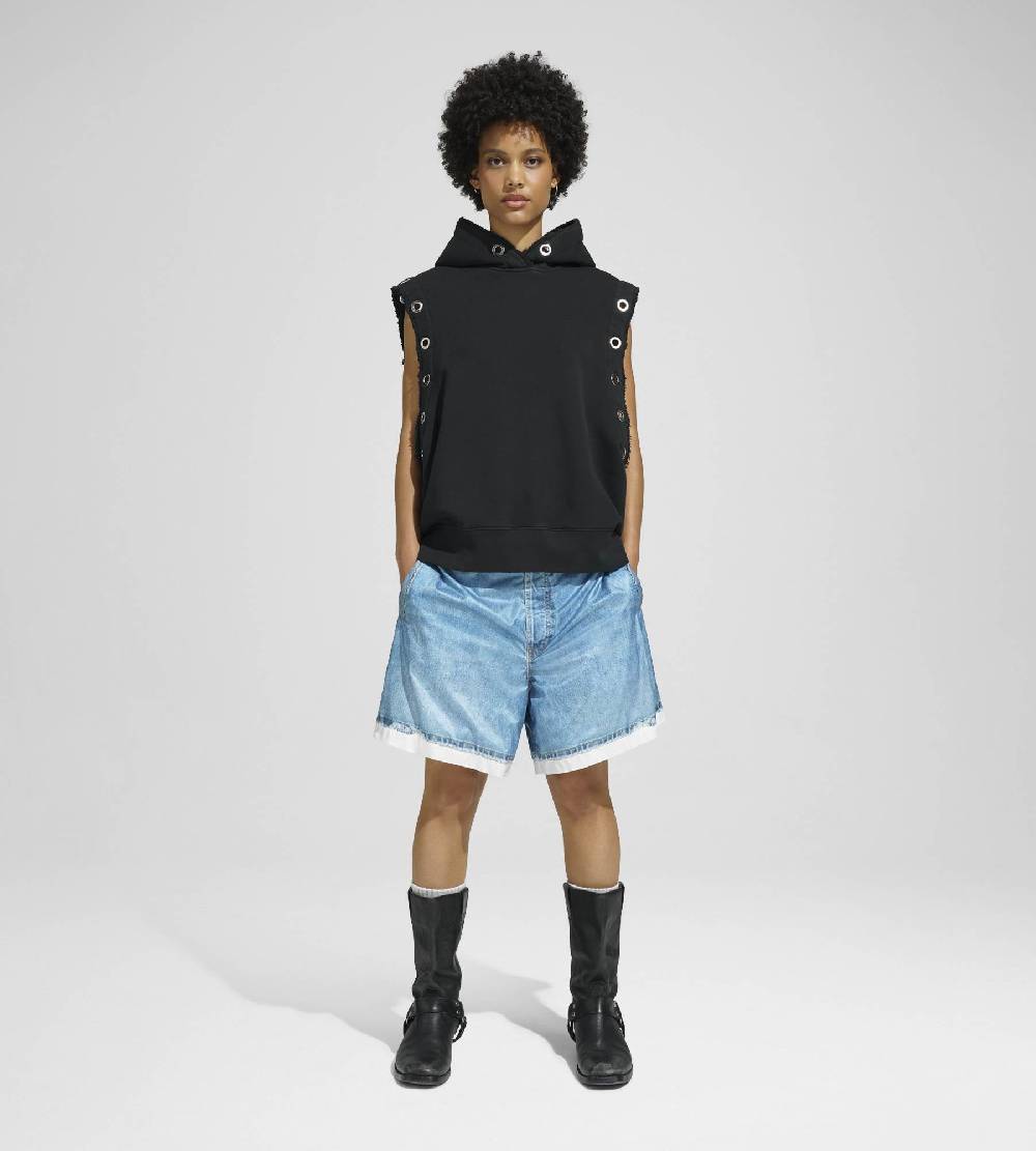 Khrisjoy HOODIE VEST EYELETS BLACK Vendite Flash