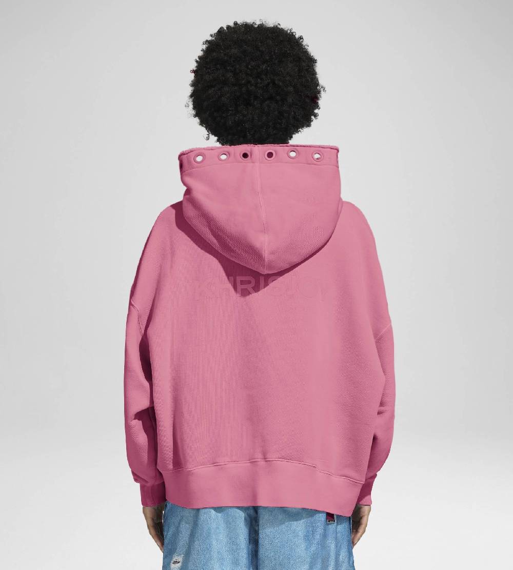 Khrisjoy HOODIE EYELETS CANDY PINK Nuova