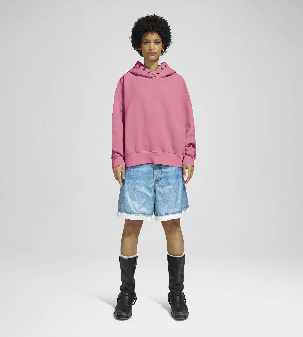 Khrisjoy HOODIE EYELETS CANDY PINK Nuova