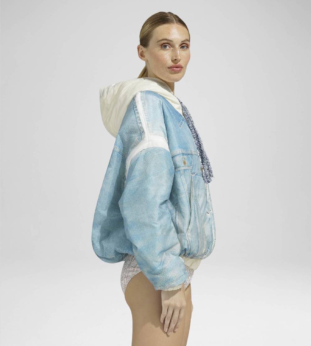 Khrisjoy PUFF HOODIE PRINT DENIM MEDIUM DENIM Prezzo di fabbrica