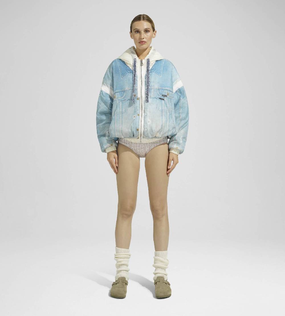 Khrisjoy PUFF HOODIE PRINT DENIM MEDIUM DENIM Prezzo di fabbrica