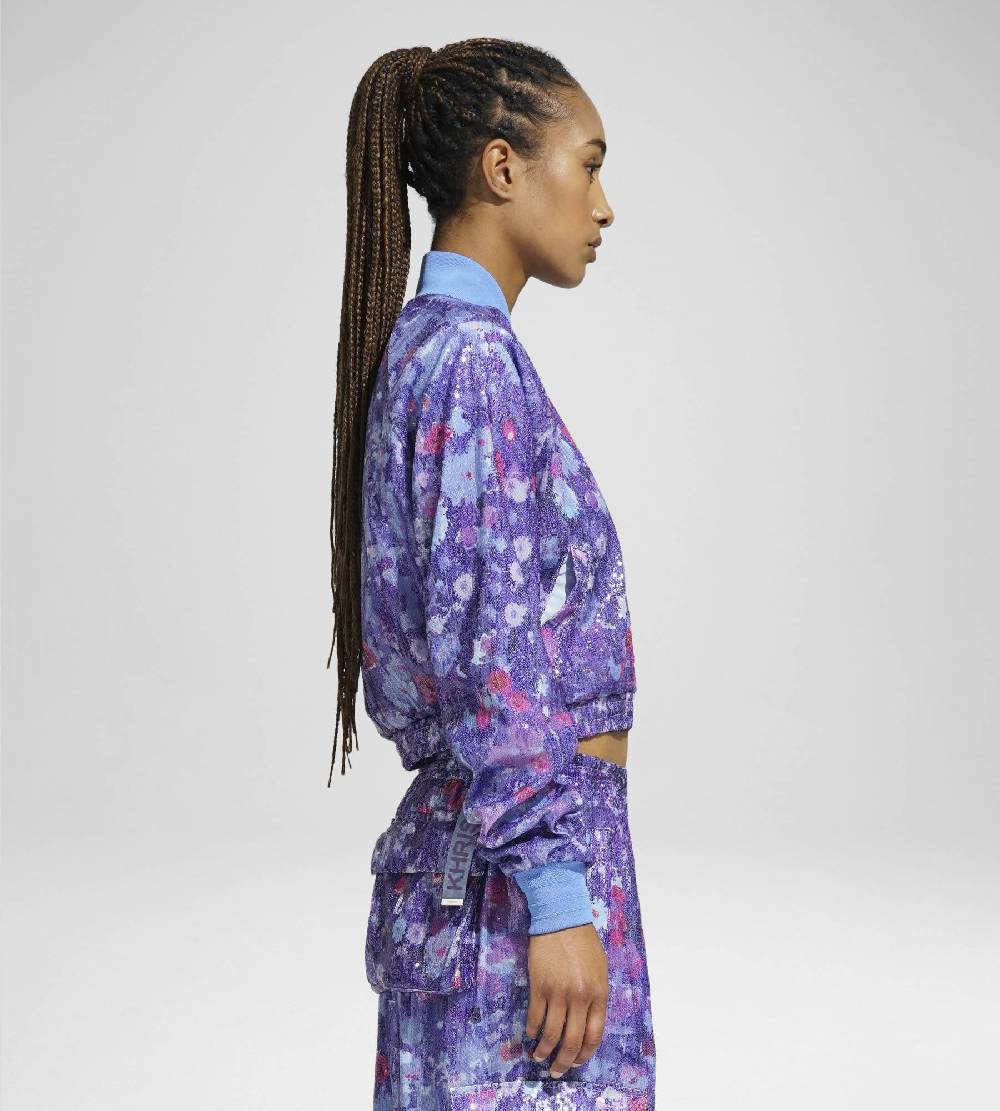 Khrisjoy TRACK JACKET PAILLETTES FLOWERS UPSIDE DOWN GRAPE Cyber Monday