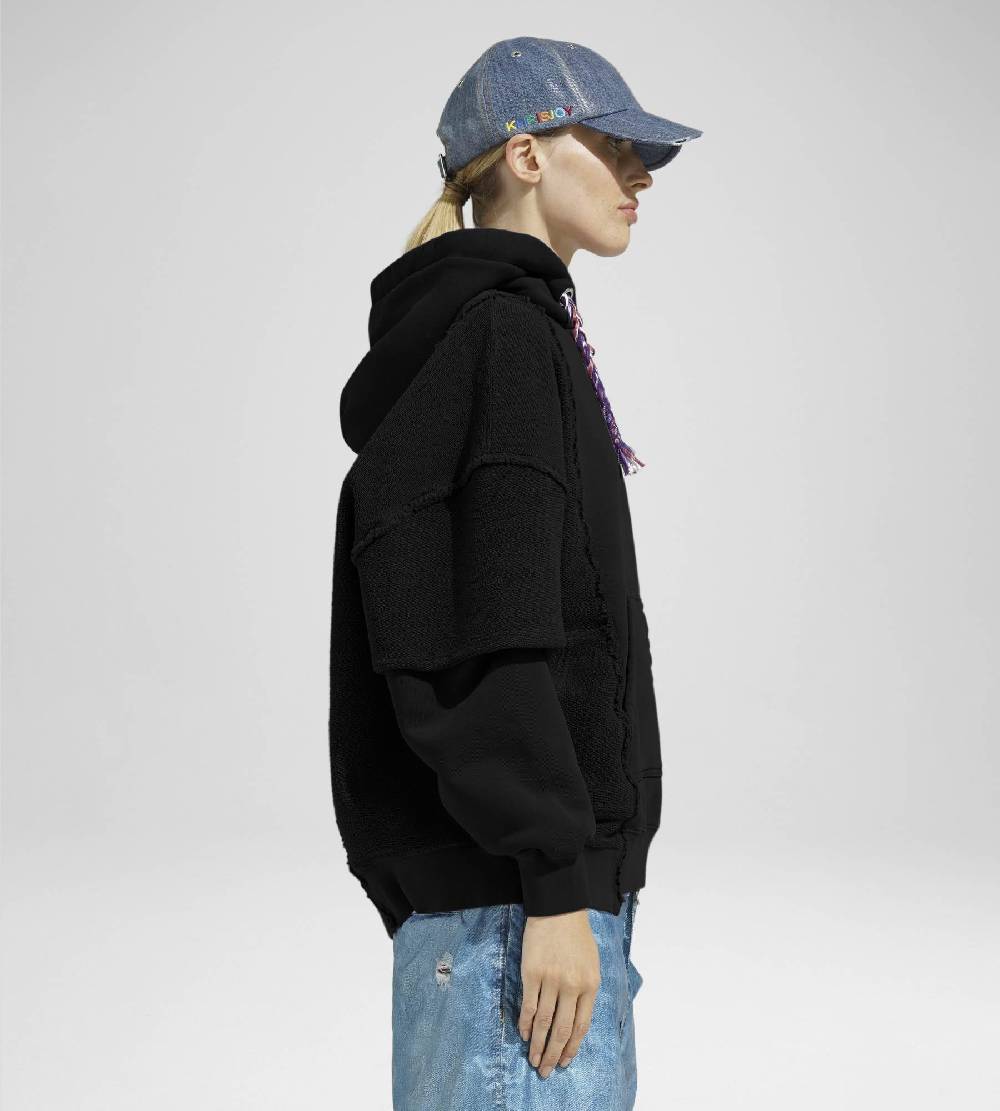 Khrisjoy HOODIE DOUBLE POCKETS BLACK Vendita calda