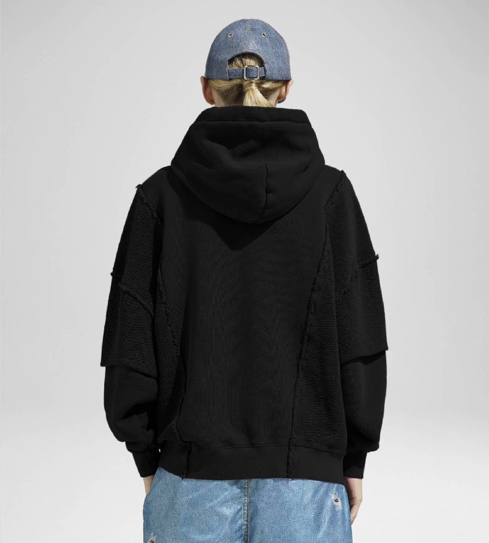 Khrisjoy HOODIE DOUBLE POCKETS BLACK Vendita calda