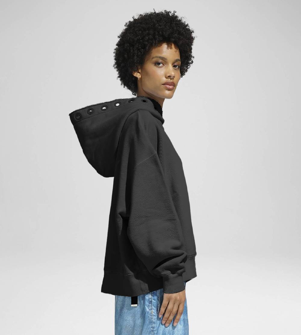 Khrisjoy HOODIE EYELETS BLACK Latest fashion