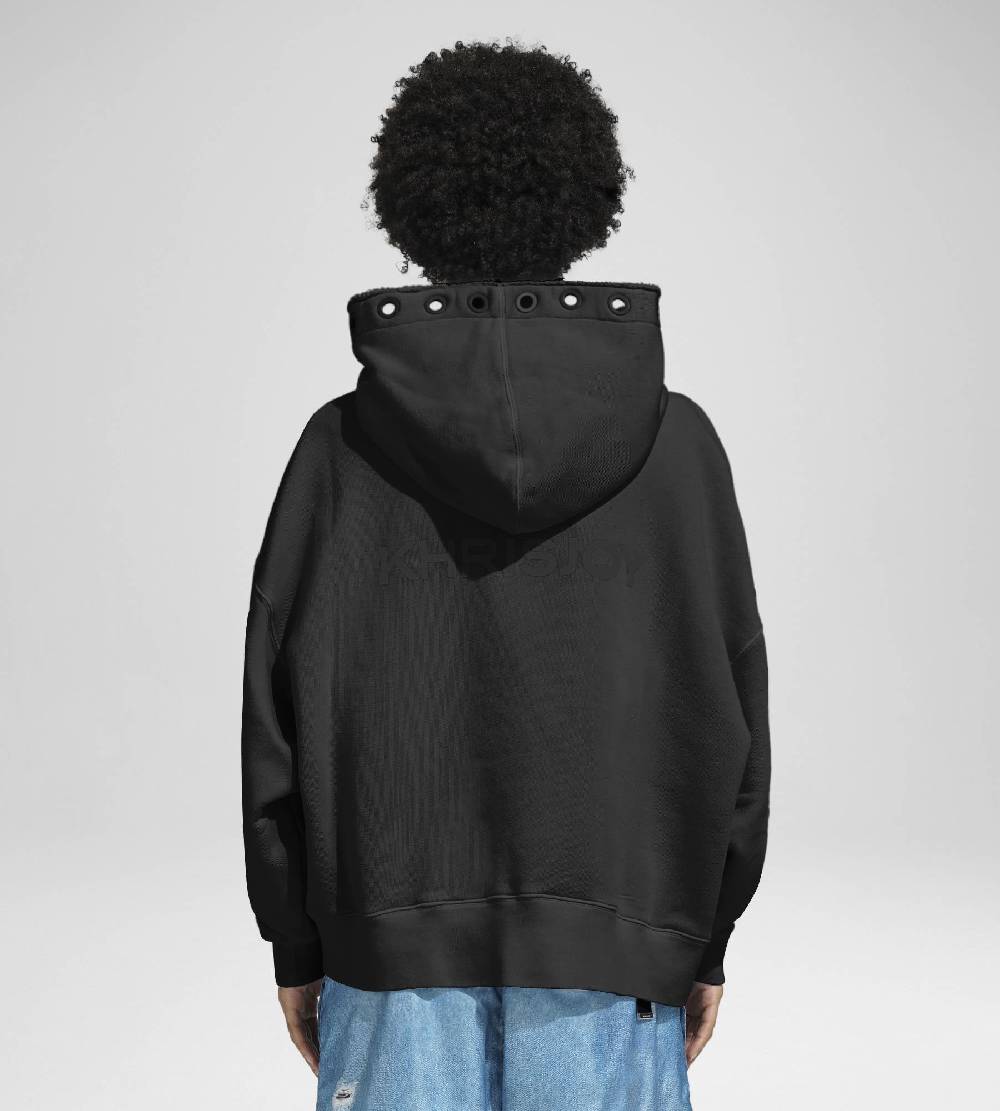Khrisjoy HOODIE EYELETS BLACK Latest fashion
