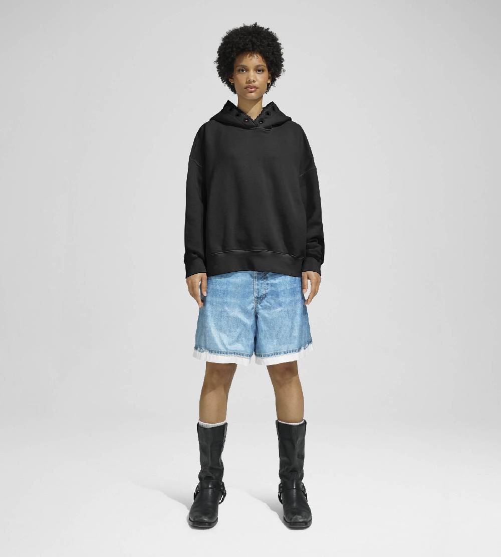 Khrisjoy HOODIE EYELETS BLACK Latest fashion