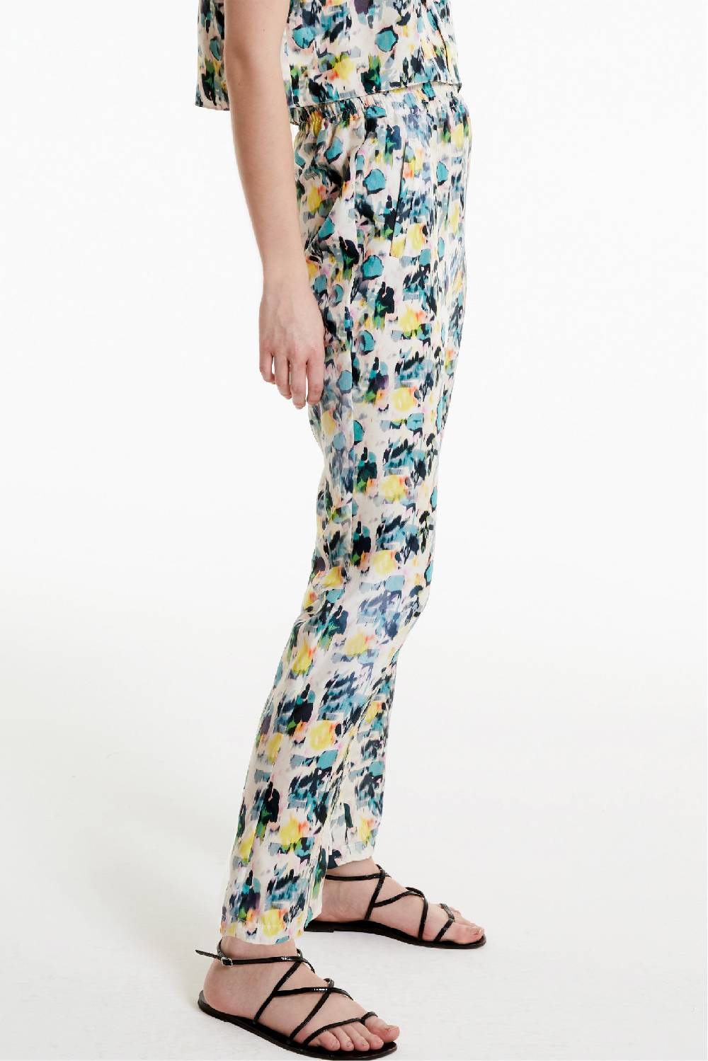 Kristina Ti FRIDA - Silk trousers Watercolor Promozione Limitata