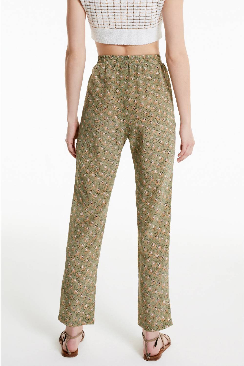 Kristina Ti DANIELA - Silk trousers Woods Fino Al -60%