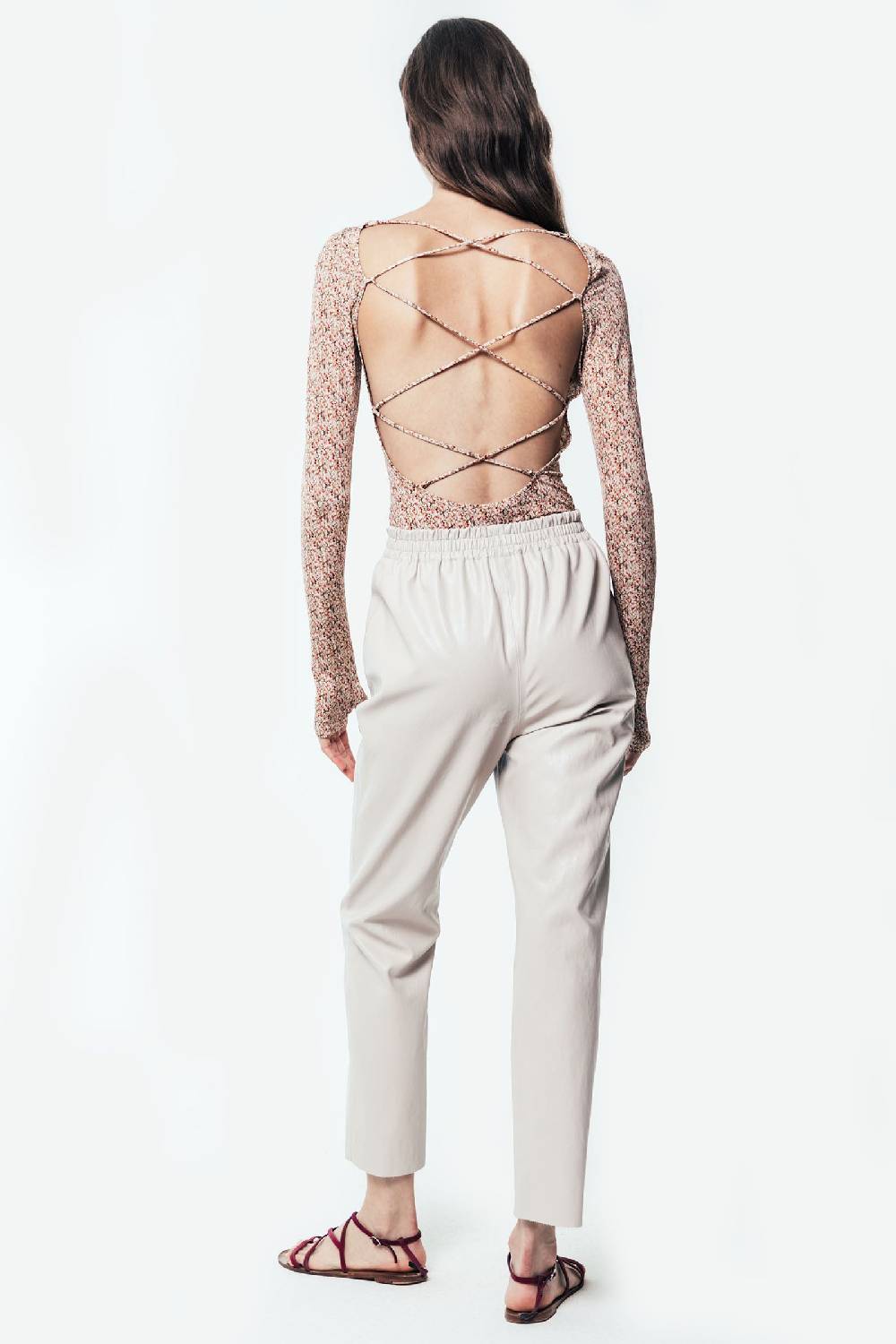Kristina Ti BIANCA - Eco-leather joggers Offerta