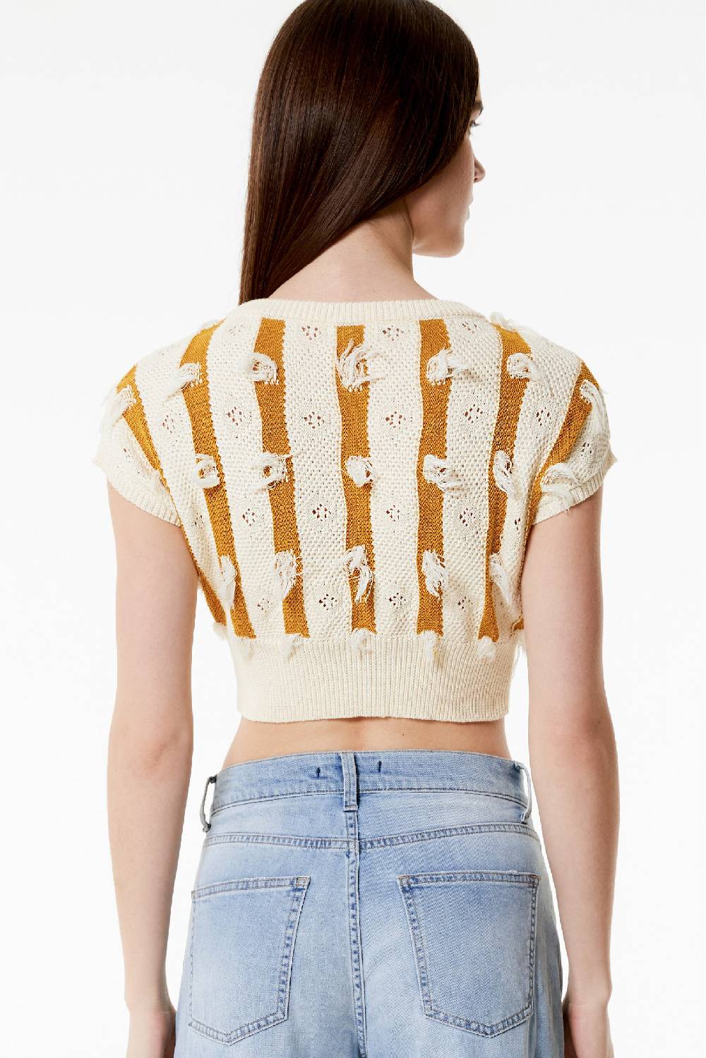 Kristina Ti ALMA - Knitted crop top Fringe Italia