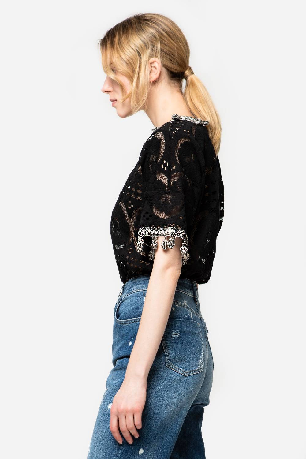 Kristina Ti ALTHEA - Short sleeve lace blouse Acquista Ora
