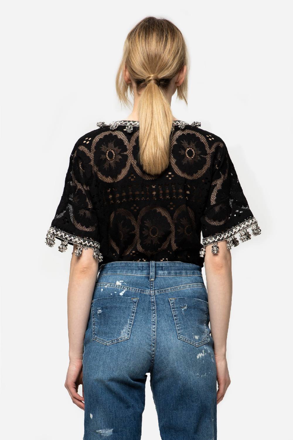 Kristina Ti ALTHEA - Short sleeve lace blouse Acquista Ora