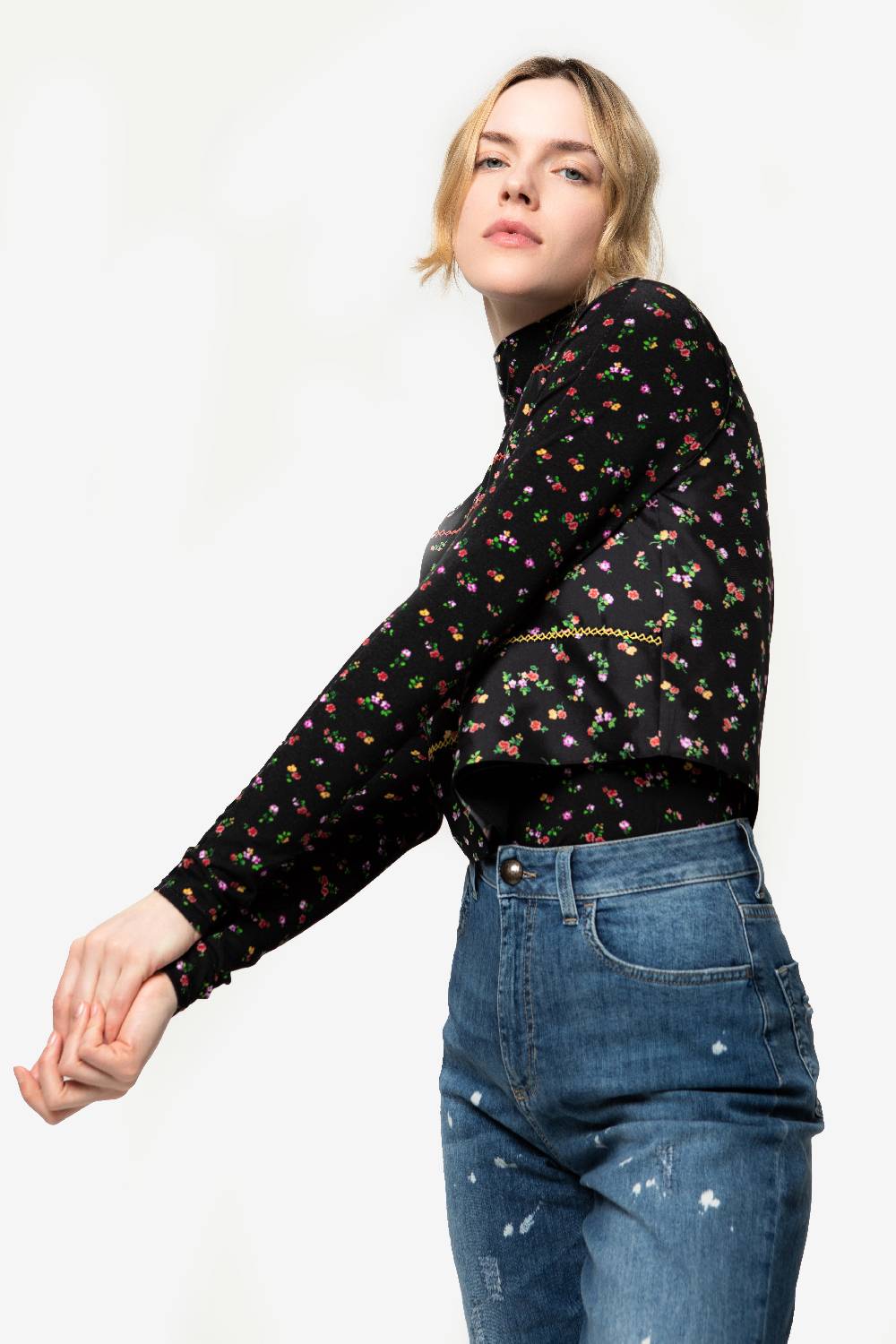 Kristina Ti AMARILLI - Silk microflower top Prezzo Ridotto