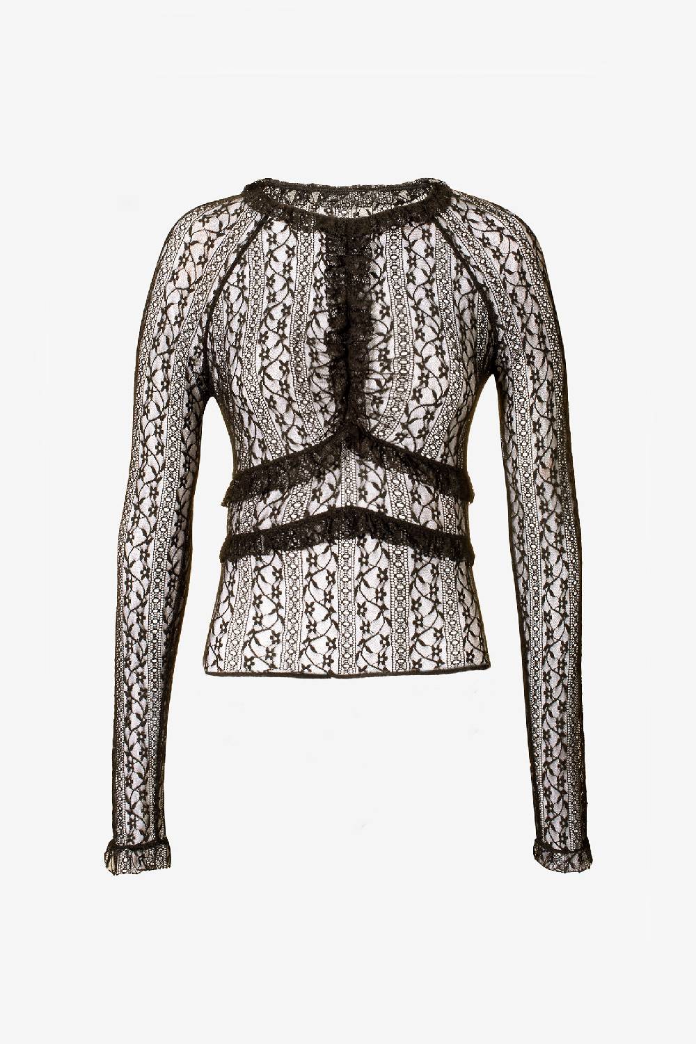 Kristina Ti HOLLY - Undress lace crew-neck T-shirt 2025