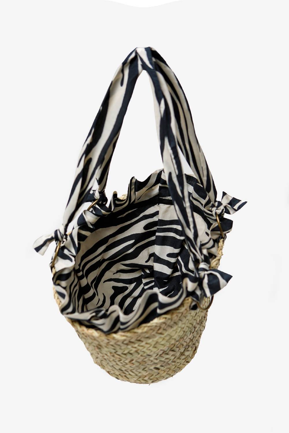 Kristina Ti AMALFI - Animal print medium straw bag Presa
