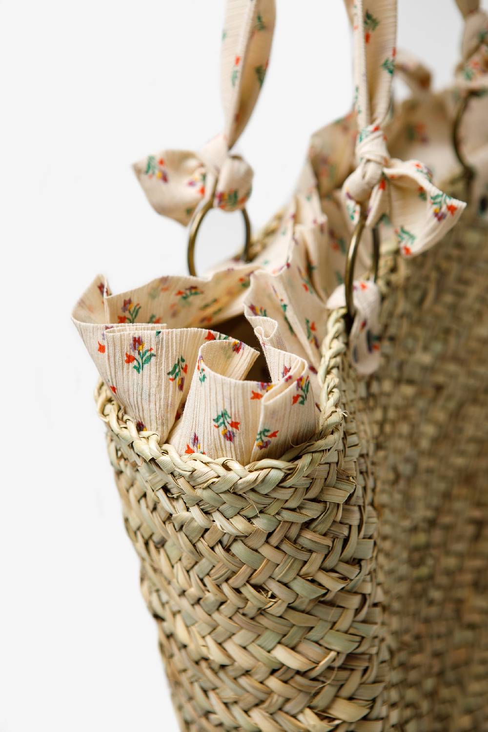 Kristina Ti POSITANO - Medium microflower straw bag Sconto