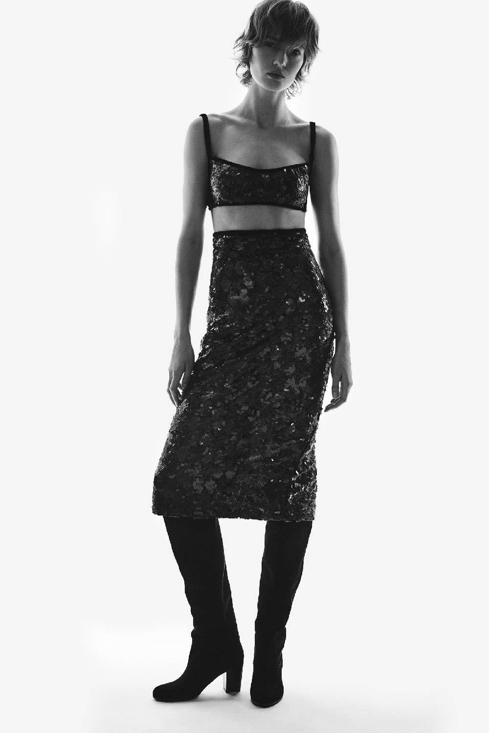 Kristina Ti CLEMENTINA - Sequined crop top Saldi