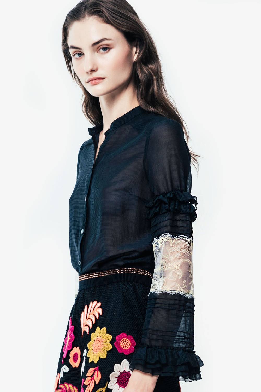 Kristina Ti ANDREA - Blouse with lace In Saldo