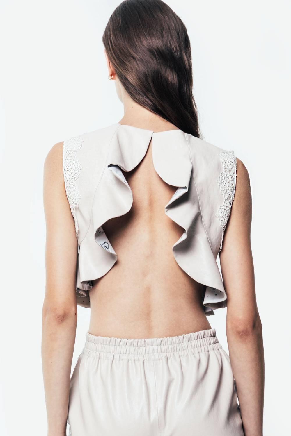 Kristina Ti ARIA - Eco-leather crop top Nuova