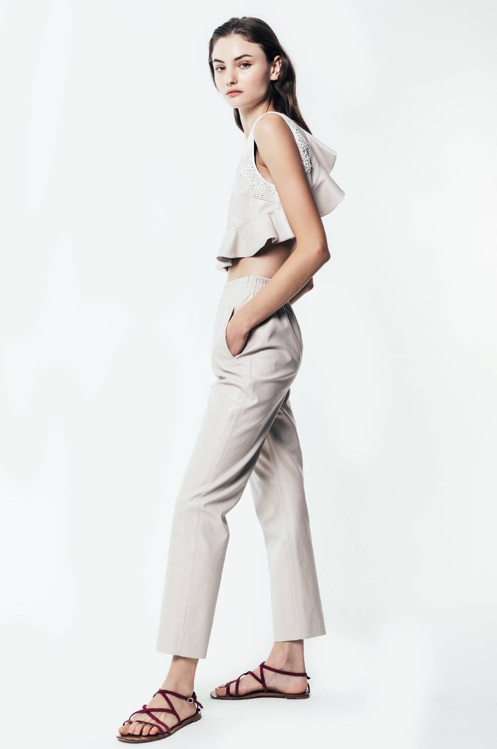 Kristina Ti ARIA - Eco-leather crop top Nuova